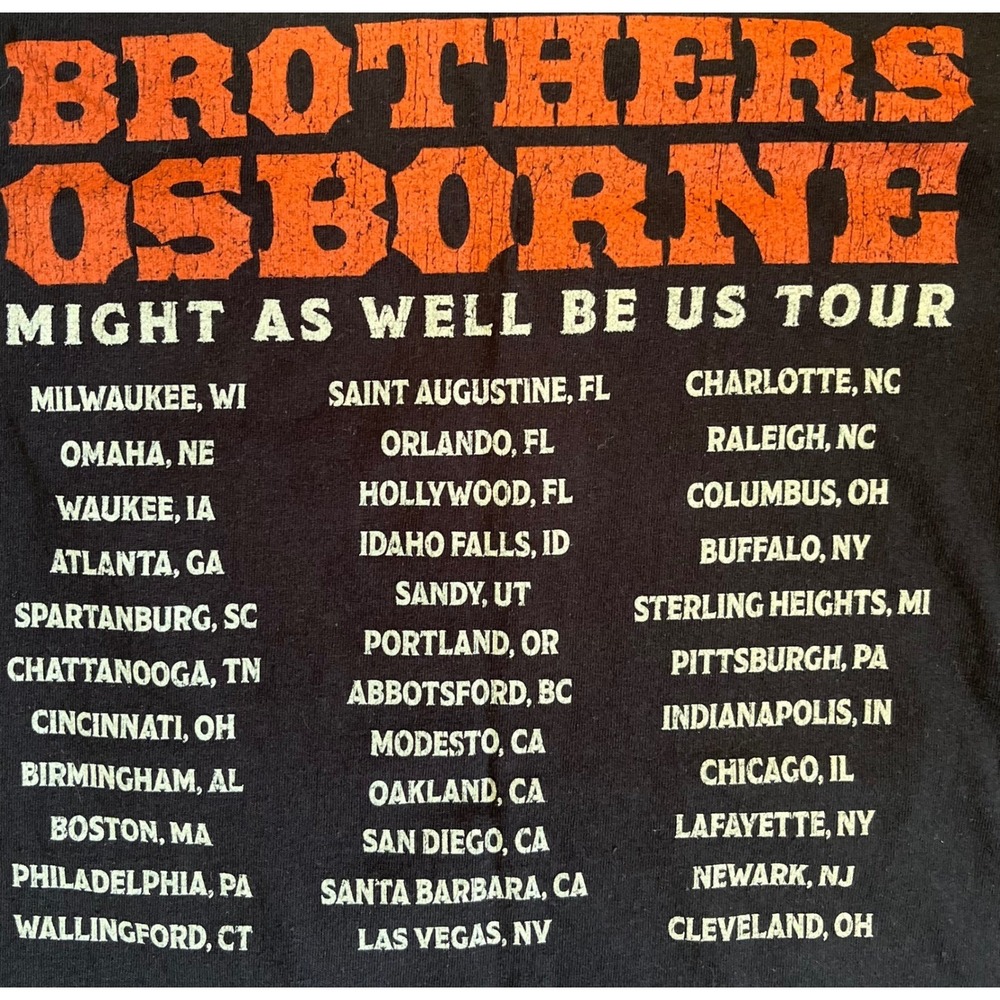 Brothers Osborne Might As Well Be Us Tour Shirt Mens XL Black Country Music Tee - Picture 7 of 7